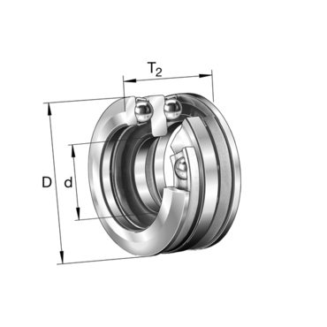 Thrust ball bearing Double direction Spherical housing washer Series: 543